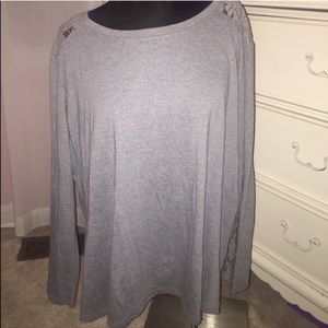Dkny lace grey top